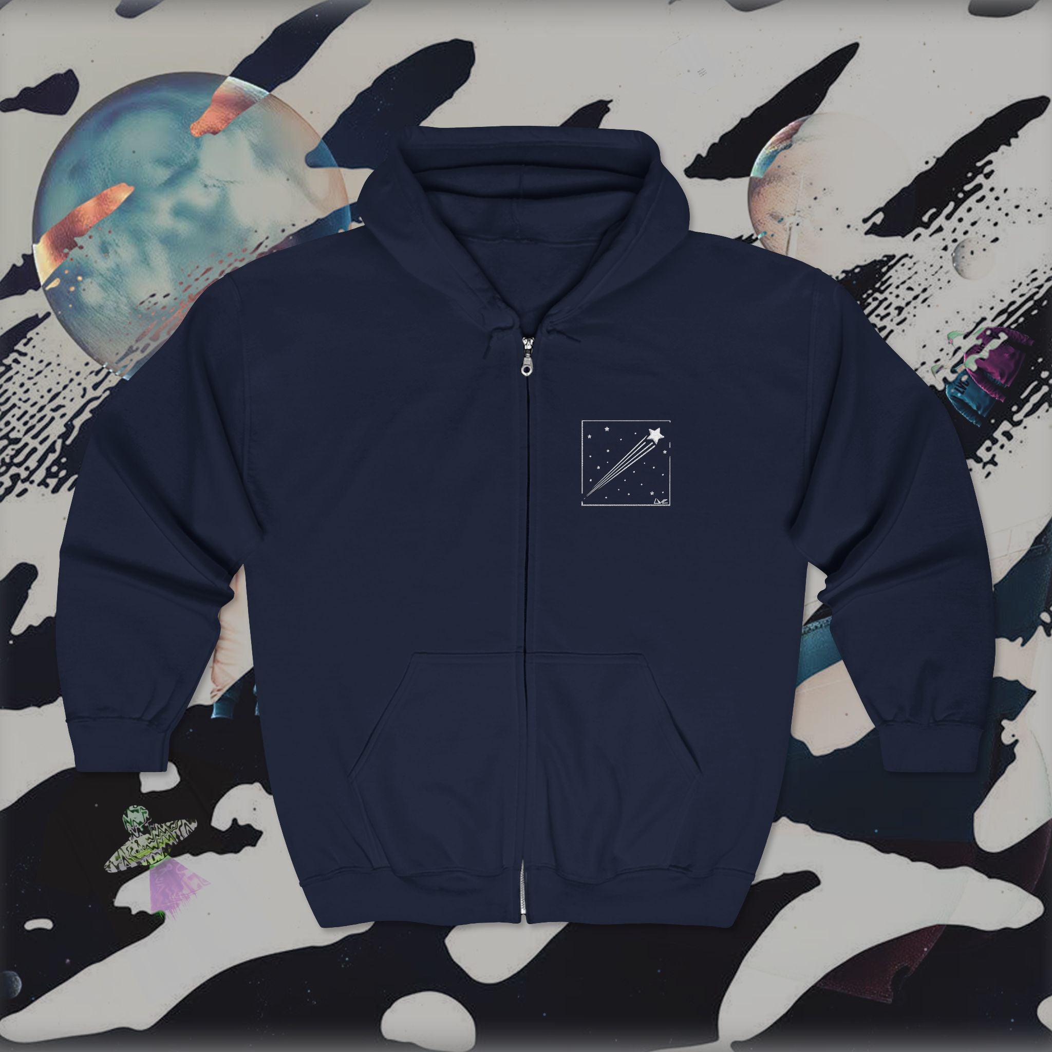 Premium Space Dinos LVC Zip Hoodie